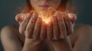mains qui magnétise une personne